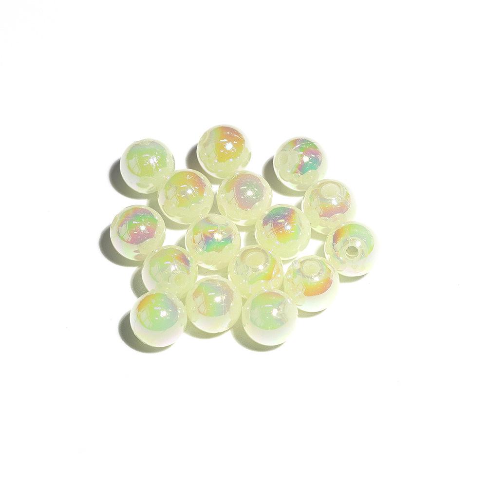 7.5mm Electroplated AB Acrylic Round Beads for DIY Jewelry Making