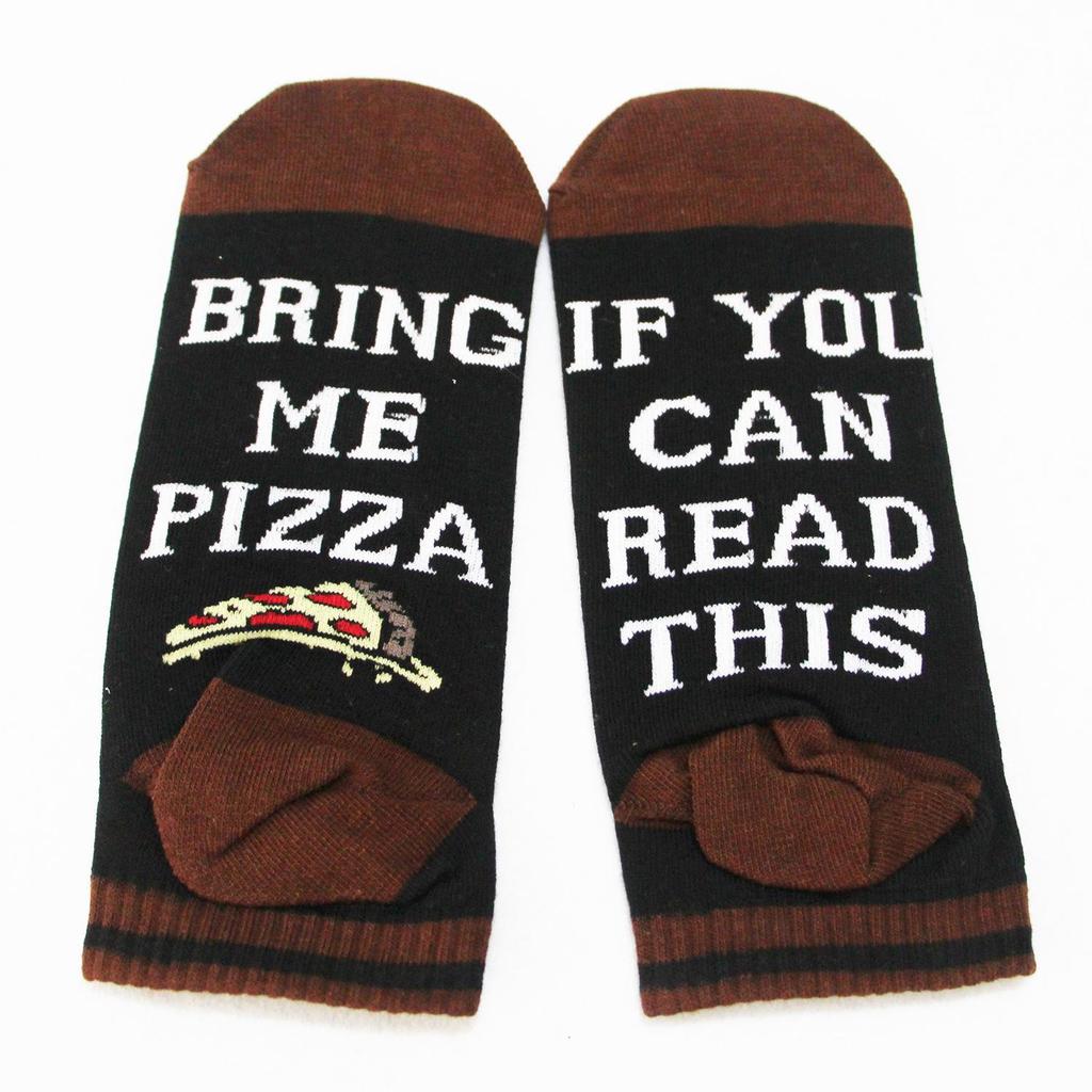 Christmas Holiday Pizza Print Mid-Calf Socks - Hot Selling