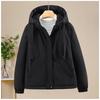 Wind down cotton clothes hooded drawstring sweater jacket women's loose down thickened casual jacket jacket