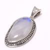 Natural Rainbow Moonstone Gemstone 925 Solid Sterling Silver Pendant 1.26" L9f10