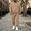 Men's Casual Loose Fit Lined Stand Collar Sweatshirt Jacket Set for Fall Winter