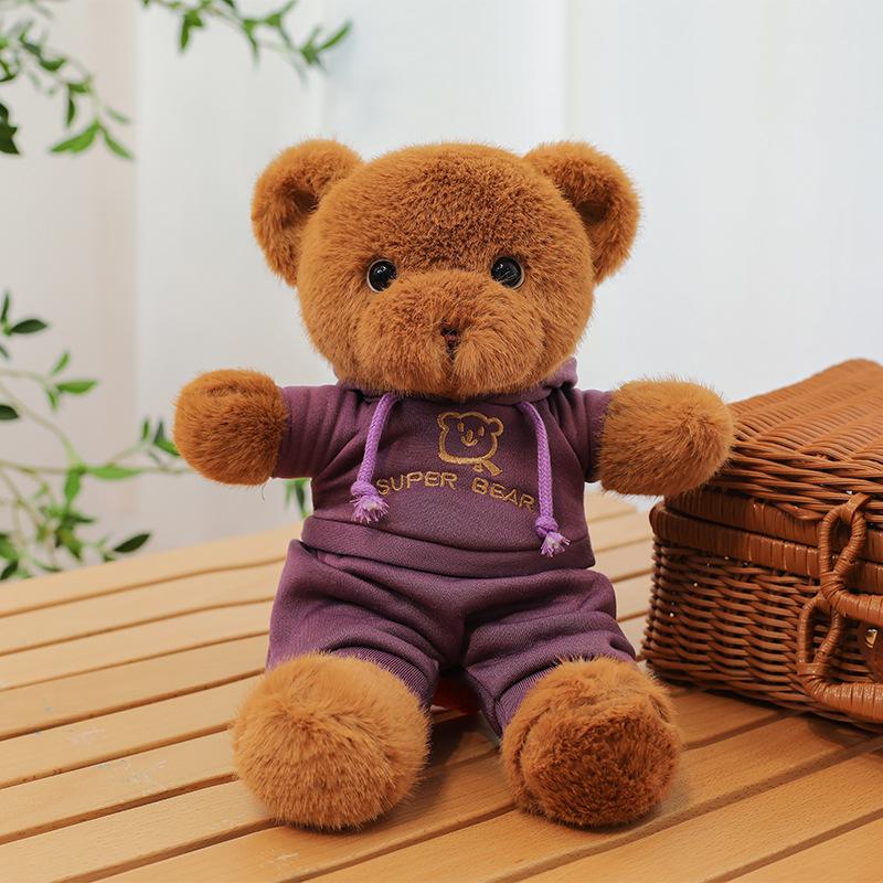 Plush Teddy Bear Doll in Hoodie - Sitting Version, High-Grade Wedding Toy