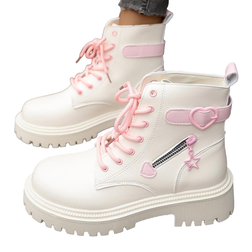 Women's British Heart Thick Casual Slim Boots