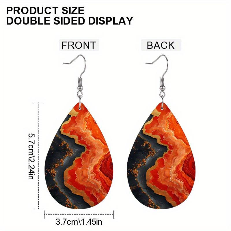 Abstrakte Kunst PU Leder Ohrringe, Mode Ohrringe, Y2K Stil Exquisite Ohrringe, Weihnachtsgeschenke für Freunde, Elegante Ohrringe, Party-Ohrringe