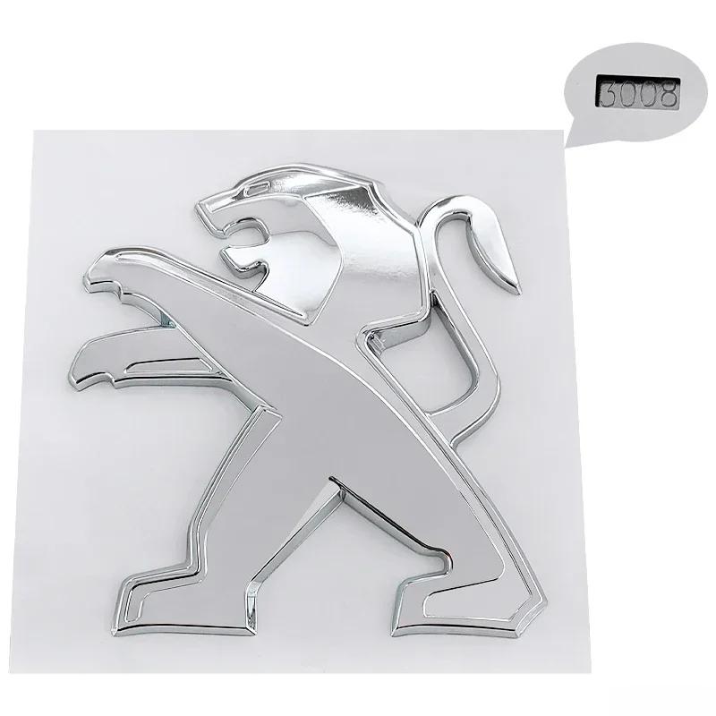 ABS Lion Shape Car Front Rear Logo Stickers Badge for Peugeot 2008 3008 2021N 2022 2023 Auto Hood Emblem Trunk Decals Accessories