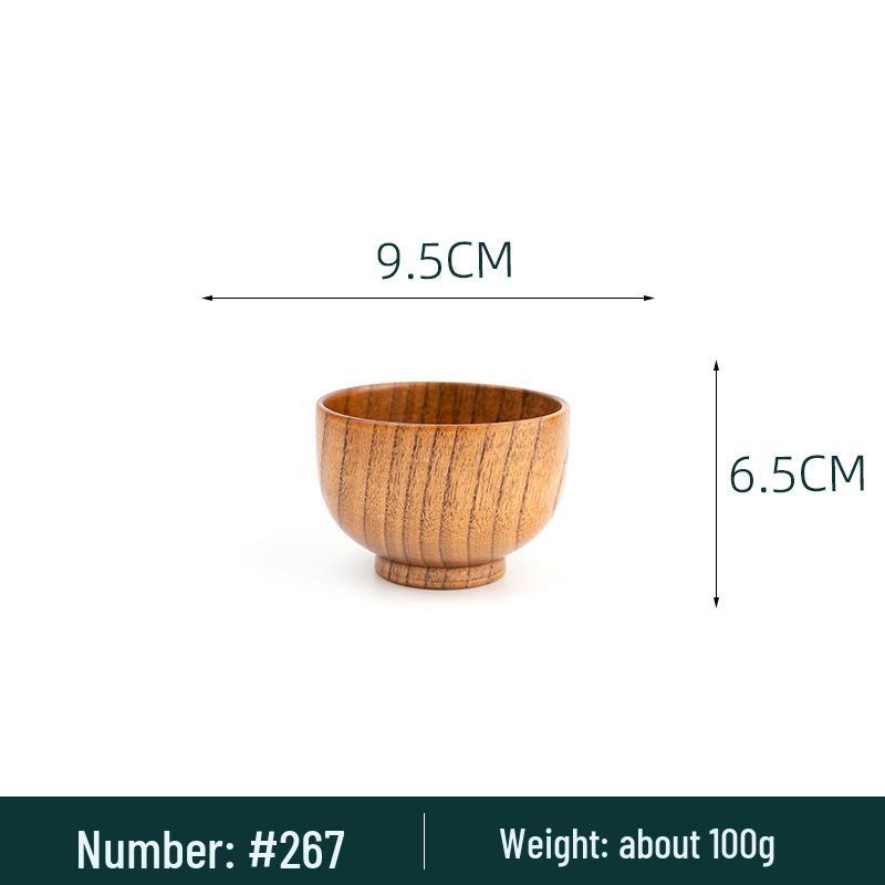Japanese Sour Jujube Wood Ramen Bowl - Anti-scalding Instant Noodle and Rice Bowl for Kids, Wooden Tableware for Soup, Household Bowls and Plates
