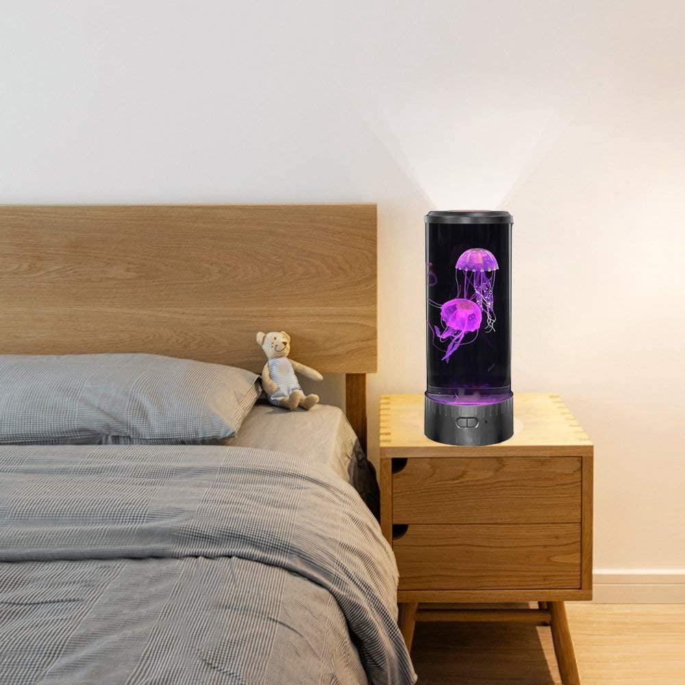 Lampada Medusa Acquario LED Con Bluetooth - 7 Colori, 2.5 Litri, Ricarica USB, Luce Notturna Per Camera E Ufficio