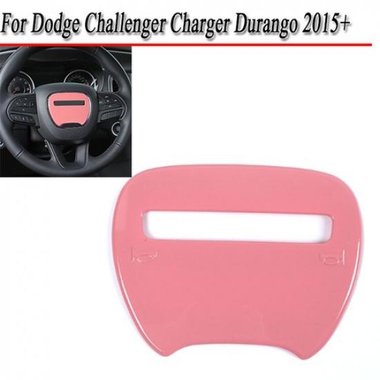 Pink 2015+ For Dodge ChargerChallengerDurango Center Steering Wheel Trim Cover