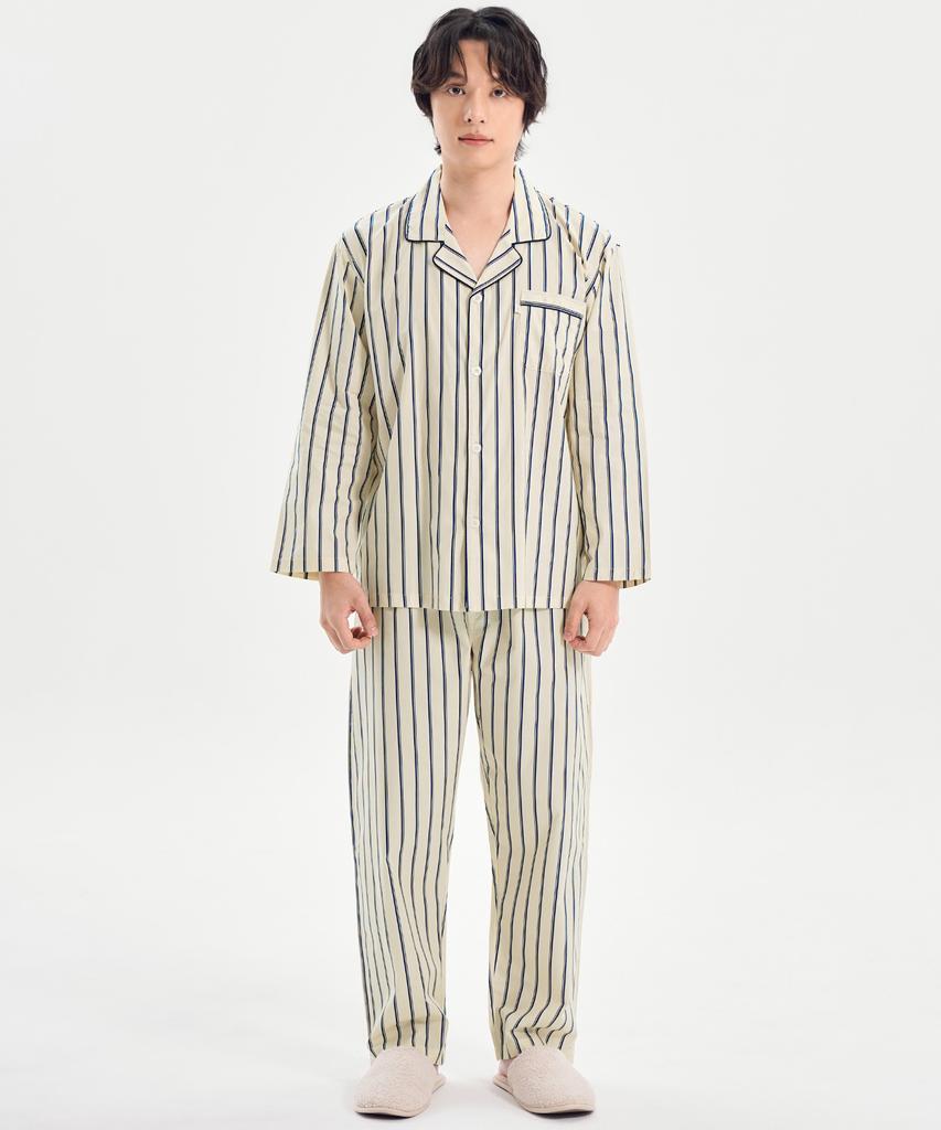 Meipeullawo Excellent Long-Sleeve Pure Cotton Men'S Plus Size Pajama Set