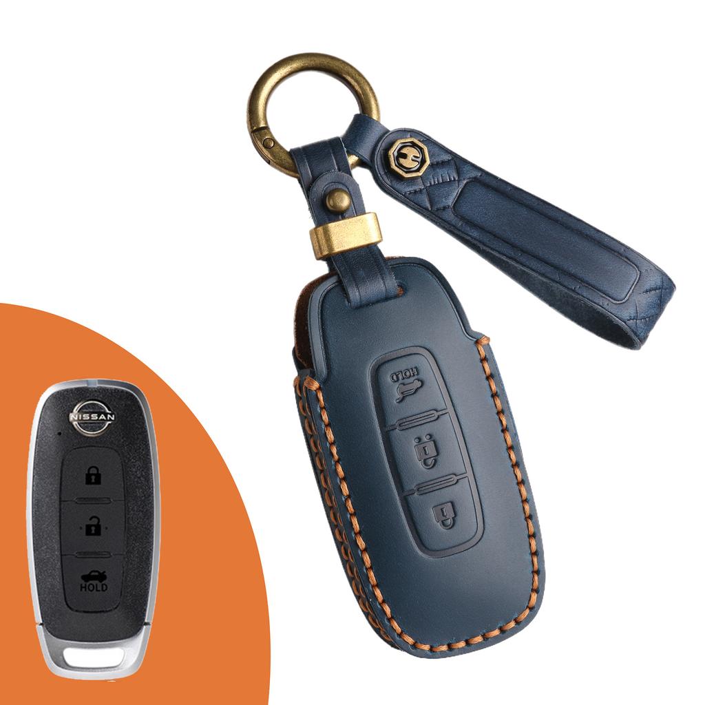 Gäller 2024 nya Nissan Teana nyckelfodral Dongfeng Nissan bilnyckelpåse första lagret kohud nyckelring