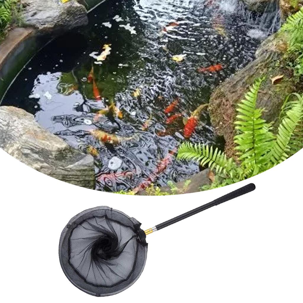 Fishing Net Round Head Fish Landing Net Catch Mesh 1.5m Long Pole Stainless Steel