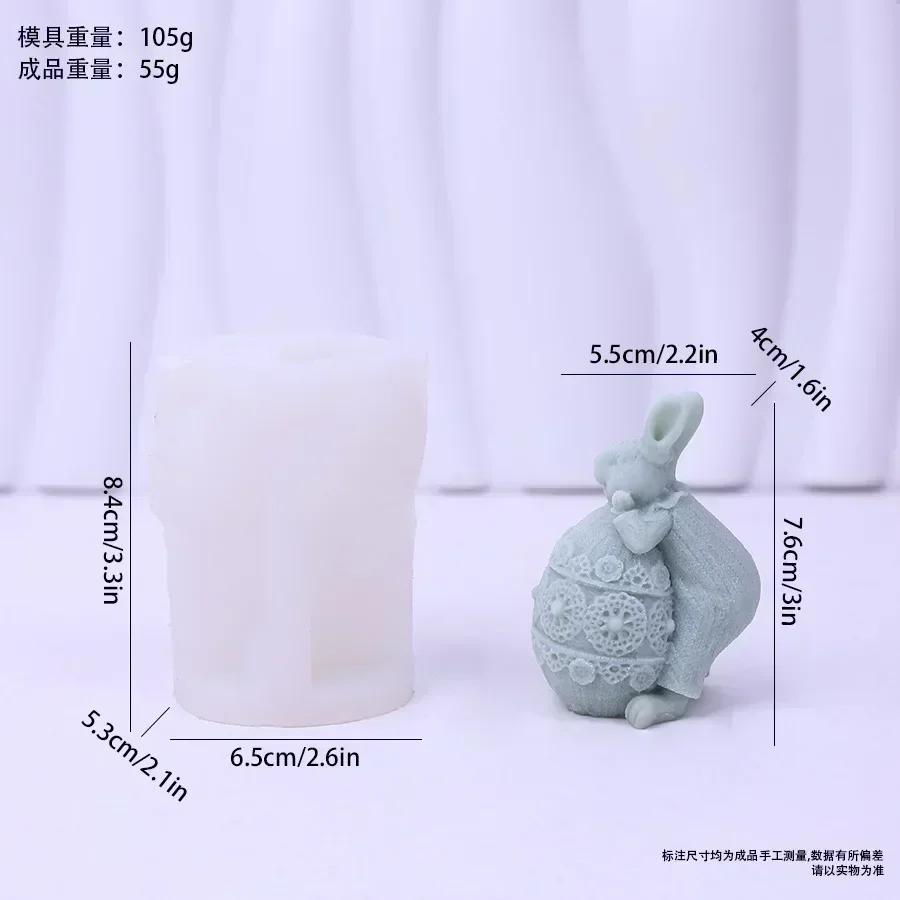 

2pcs Ute Rabbit Silicone Molds Ideal for Resin Art & Candle Making New Gypsum Home Decoration Ornament Mould Candle Making Tool
