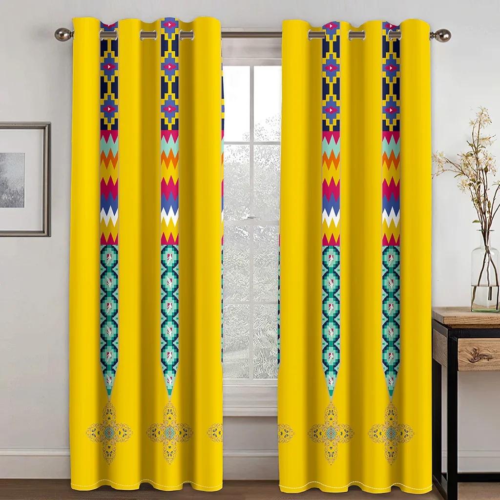 Ethiopian and Eritrean Traditional Curtains for Living Room Set Tilet Design High Quality Polyester Fabric Cortinas