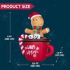 6 FT High Xmas Inflatable Gingerbread Man In Hot Cocoa Mug Featuring Build-in LEDs Designed for Xmas Celebration Outdoor Garden Decor