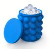 Secchiello per Ghiaccio in Silicone con Stampo, Grande Produttore di Ghiaccio Rotondo Fai-da-te per Cocktail, Whiskey e Accessori per Home Bar