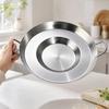 Uncoated Stainless Steel Grill and Fry Pan Induction Compatible Round Concave Frying with Two