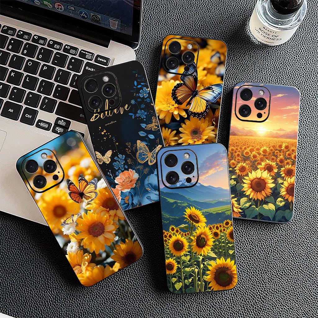 Cover for Motorola Moto G82 G20 G22 G23 G32 G8 G7 G9 Power Plus G41 G30 G71 E22 E13 E20 E32 Phone Case With Sunflower Flower