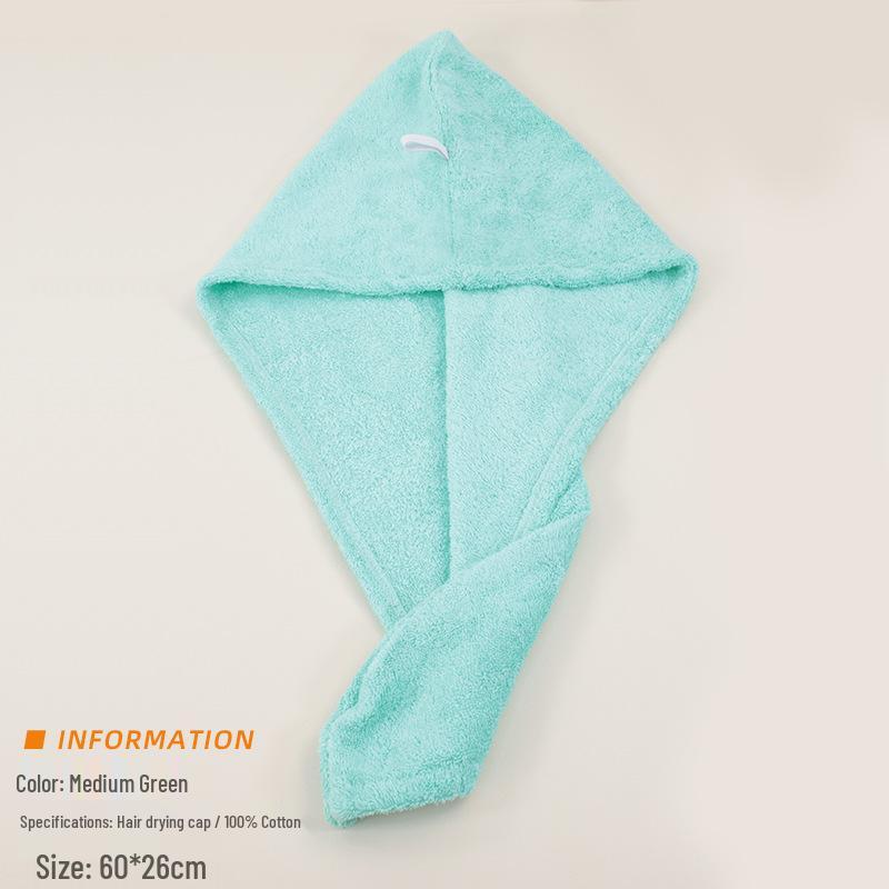 Quick-Drying Cotton Hair Cap for Women & Kids - Super Absorbent, Thick Shower Cap/Towel