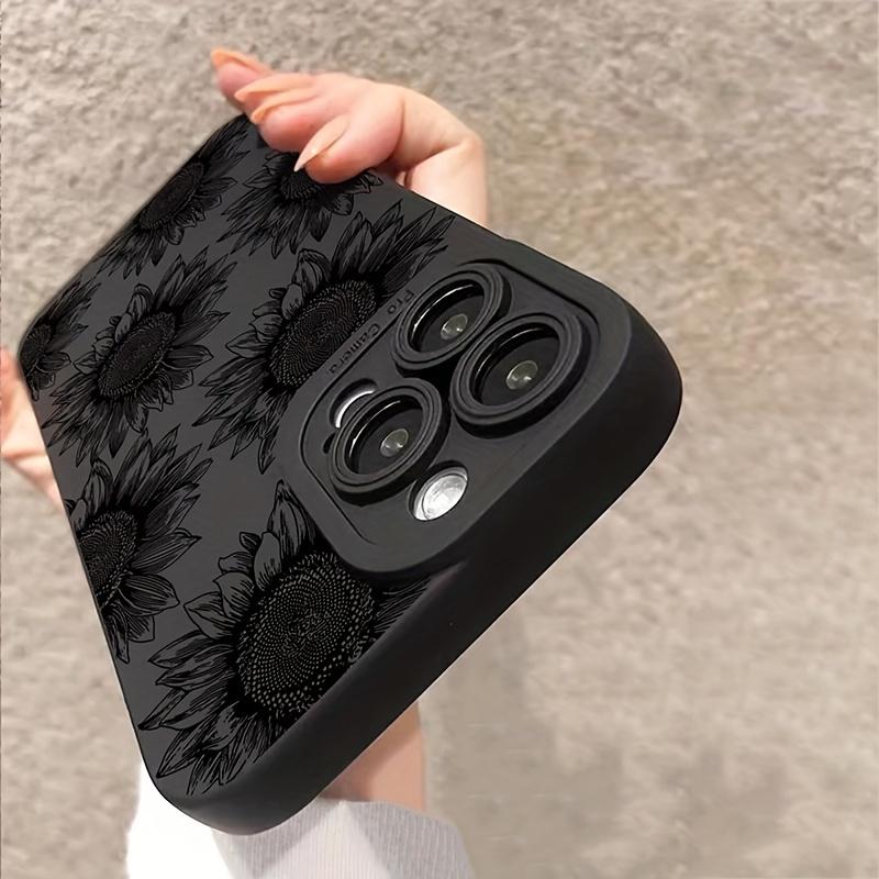Sunflower pattern graphic phone case for iPhone 15 14 13 12 11 XR X XS Pro Max 7 8 plus se mini silicone protective back cover