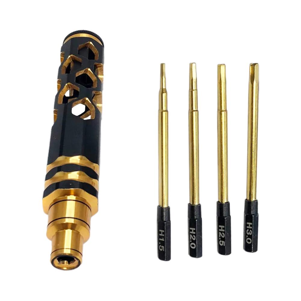 4 In 1 Hexagonal Screwdrivers 1.5 2.0 2.5 3.0mm Hexagon Socket Screwdriver Hand Tool Metal for Heli Airplanes Cars Boat RC Parts