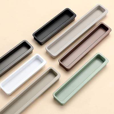Aluminum Black Embedded Slotted Sliding Door Invisible Handle Gold Bedroom Wardrobe Drawer Knob Furniture Home Handle Decorative