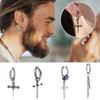 2/1pcs Mens Punk Earring Women Titanium Silver Black Earring Ear Stud Piercing