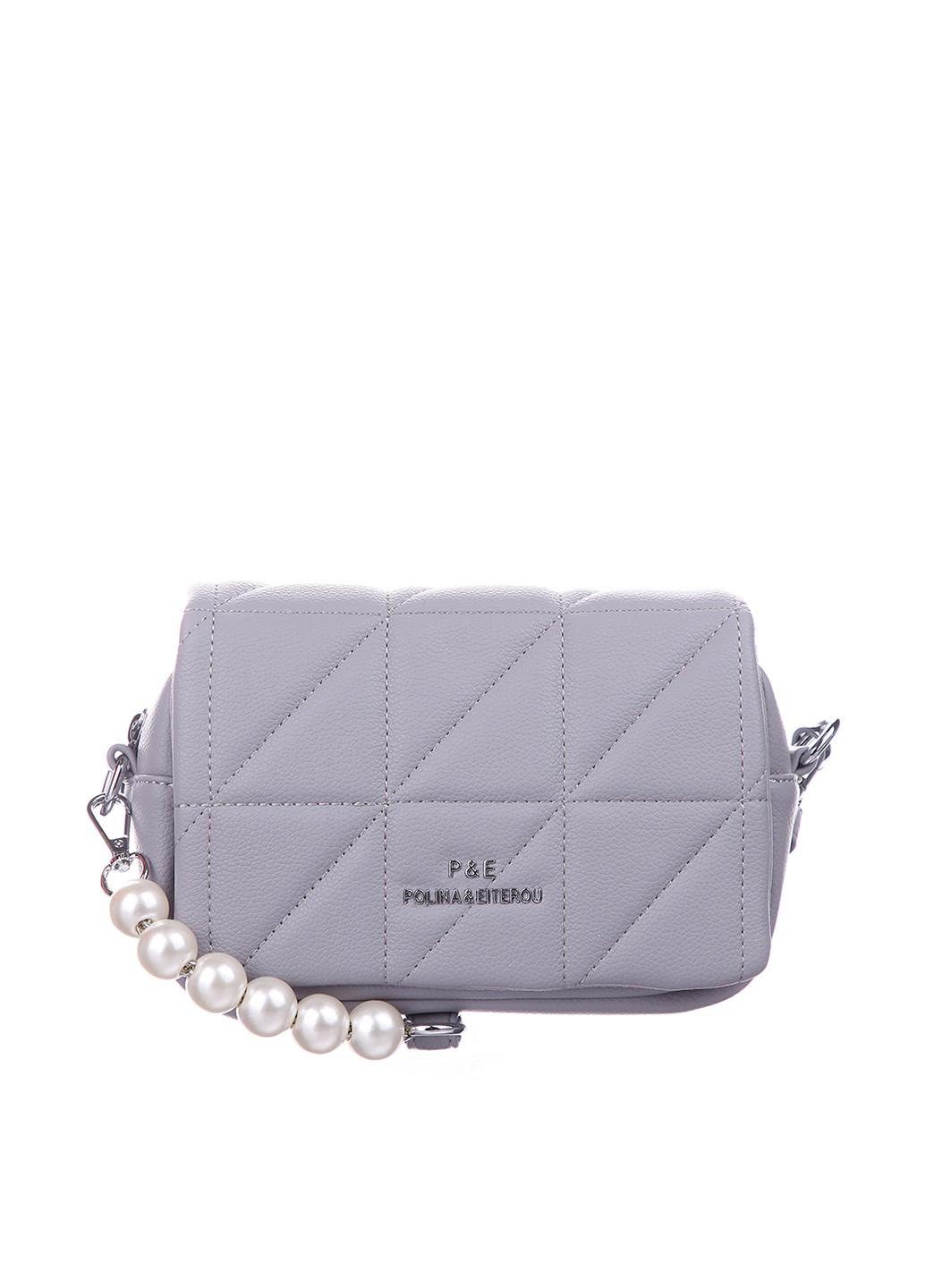 

Cross body bag Polina&Eiterou 2669 gray plain сірий колір
