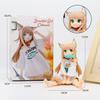 13/18Cm Golden Head My Cat Is A Kawaii Girl Anime Figure Sakura Soybean Flour Sit And Eat Fish Collectible Pvc Model Doll Toy