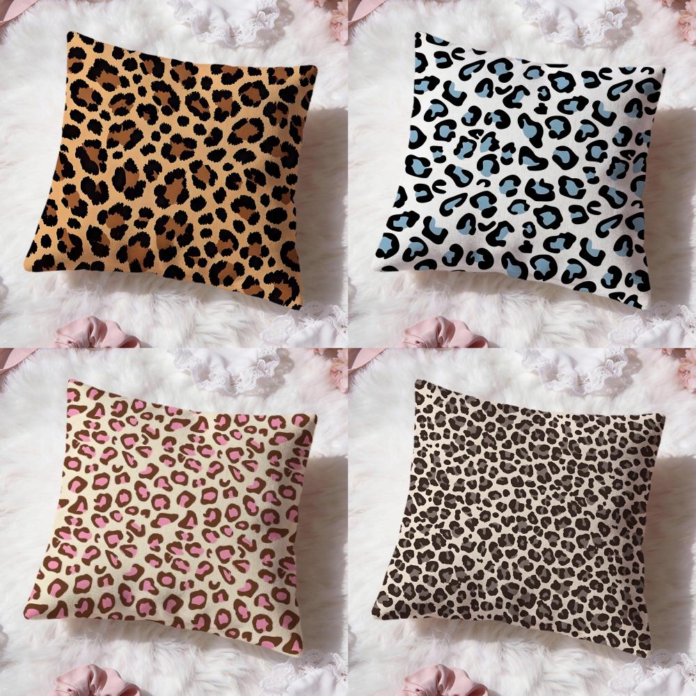 Leopard Print Pattern Cushion Cover Premium Comfort Reversible Pillow Cove Two In One Design for Any Room Car Interior