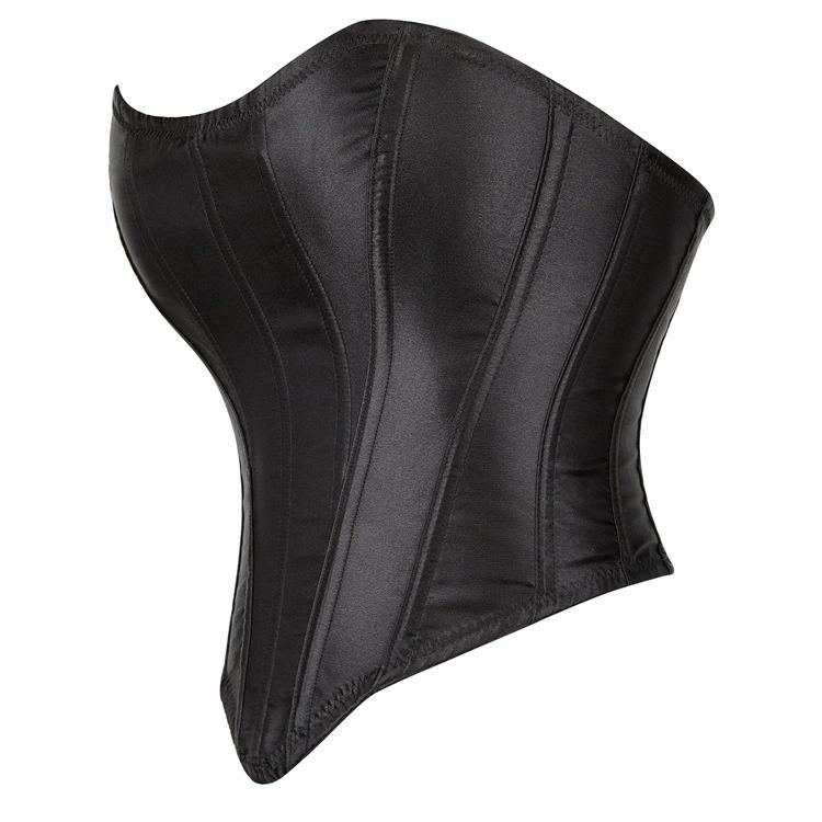 JYL TS Black Ding Summer Women's Retro Palace Style Waist Wrapped Zipper Chest Wrapped with Bone Shaped Clothing