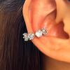 Zircon Clip Earrings for Women Exquisite Vintage Rhinestone Geometric Ear Cuffs Non Piercing for Daily Party Wear