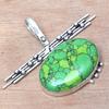 Pendant Green Turquoise Gemstone Handmade Gift For Her Silver Jewelry 1.75"