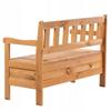 KADAX Wooden Garden Bench With Backrest 120cm With Box Terrace Balcony Garden