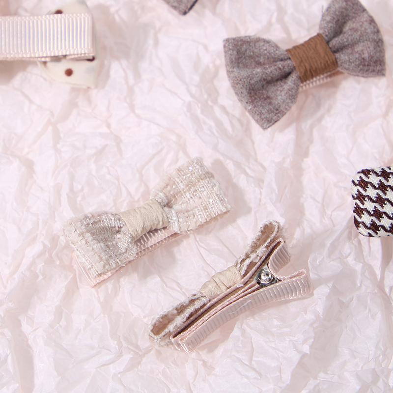 10 ks Bowknot Baby Girl Vlásenka Kvetinová kockovaná Bodka Detské sponky do vlasov Pokrývky hlavy Roztomilé mini detské barretky Doplnky do vláskov pre bábätká