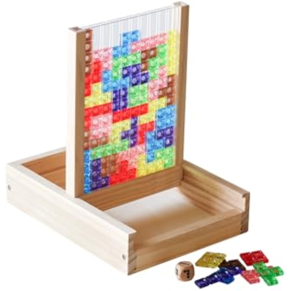 3D Tetris educational puzzle, educational toys, educational toys, educational blocks, wooden box,...
