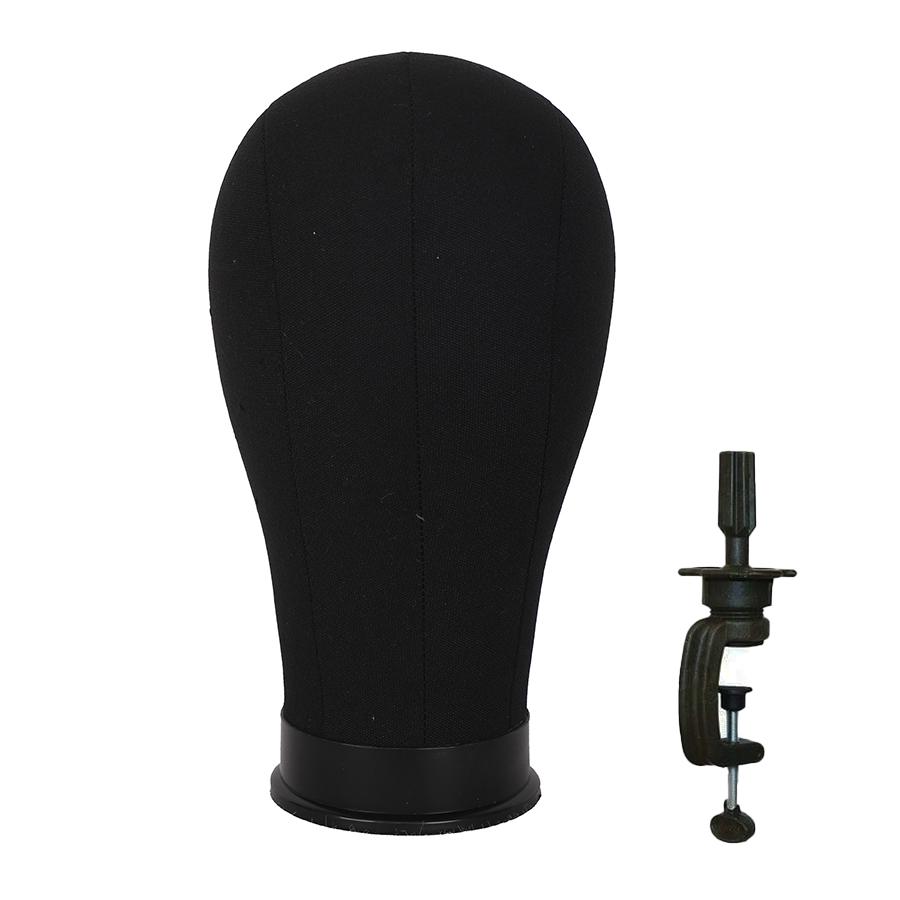 22 Inch Mannequin Head With Stand Canvas Head Wig Model With Mount Hole For DIY Wig Making