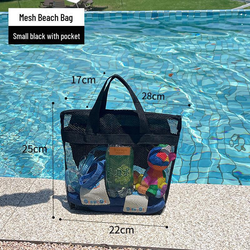 Large Capacity Mesh Beach Bag: Versatile Shoulder and Hand-Held Travel Wash Bag