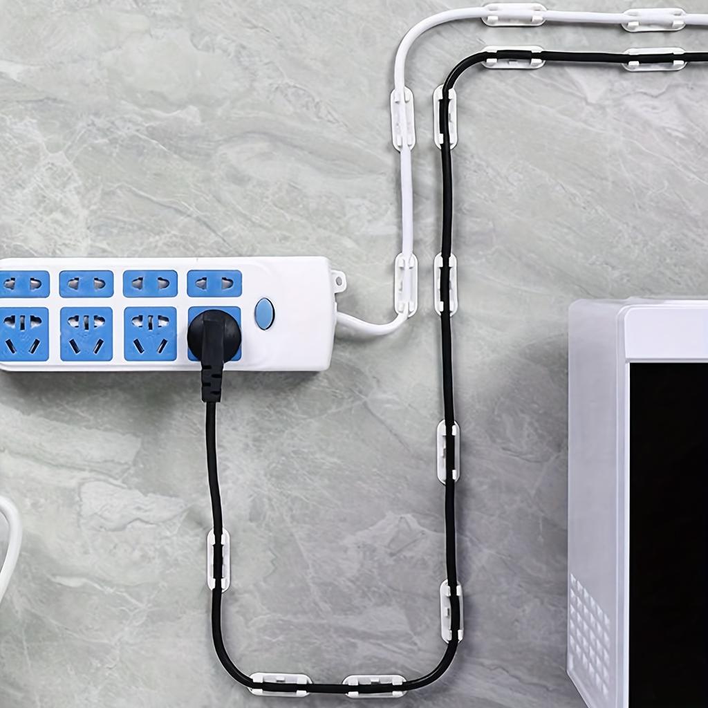 40pcs Adjustable Cable Clips - Sticky Wire Organizers for TV,PC & Ethernet Cords, Under Desk & Wall Cord Management,Organization