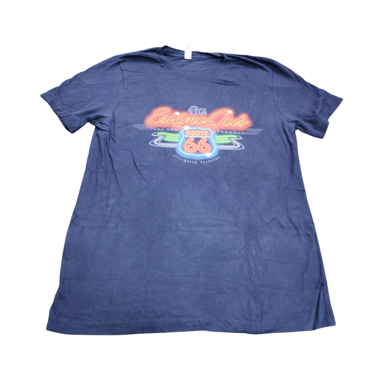 Bella + Canvas Shirt Mens Medium Blue Eskimo Joe s Route 66 Graphic Tee Oklahoma Unisex T-Shirt XXXXL