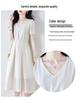 Elegant French-Style Summer Dress: Cinched Waist, Age-Defying Design