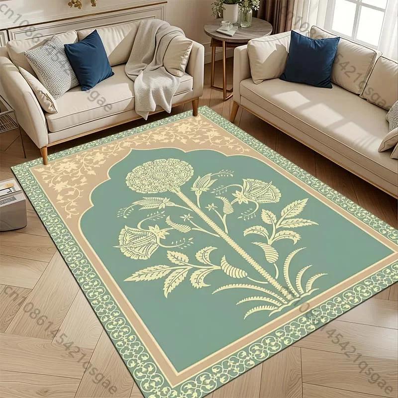 Mehrere Größen Teppiche mit islamischem Stilaufdruck für Schlafzimmer Wohnzimmer Sofamatte Kreative Fußmatte Bereichsteppich Robuste Heimdekoration Große Größe