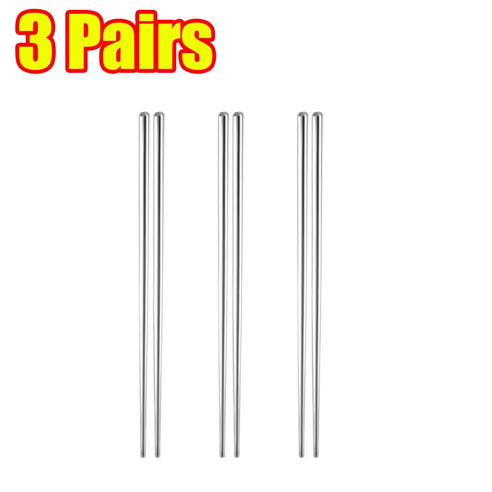 1-100Pairs Chopsticks Stainless Steel Non-slip Chinese Chopsticks Sushi Food Sticks Reusable Kitchen Tools for Dishwasher