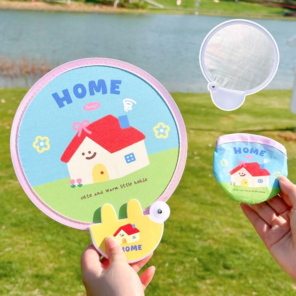 4Pcs Mini Cute Folding Fan Cute Cool Fan Portable Foldable Round Fans  Kids Gift