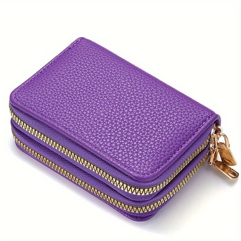 1Pc Multifunctional Card Bag New Organ Card Bag Double Zipper Women's Wallet Large Capacity Card Holder