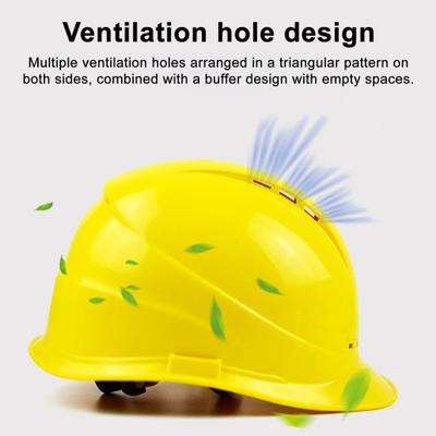 Construction Security Helmet with Ventilation System Adjustable 4-Point Ratchet Suspension Industrial Work Head Protection ABS Hard Hat