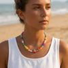 Resin Fish Charms Pendant Scallops Beaded Necklace Jewelry Colorful Fish Necklace  Women