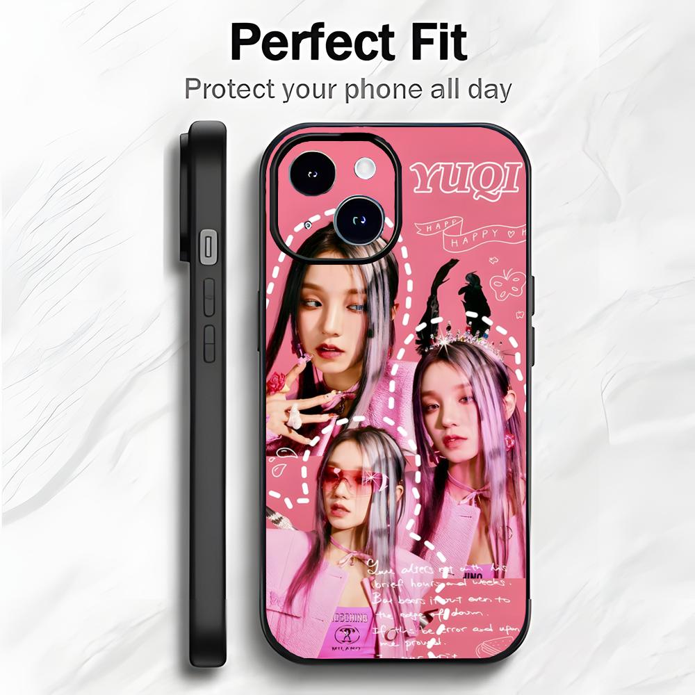 Korean Beautiful Singer S-Song Yuqi Phone Case Phone Case Soft Packaging Lightweight For iPhone17 16 15 14 13ProMax