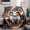 Mystery Aries Printed Blanket Super Soft Flannel Throw Blanket Lightweight Fluffy Plush Fuzzy Bed Blankets for Home Bedding Sofa