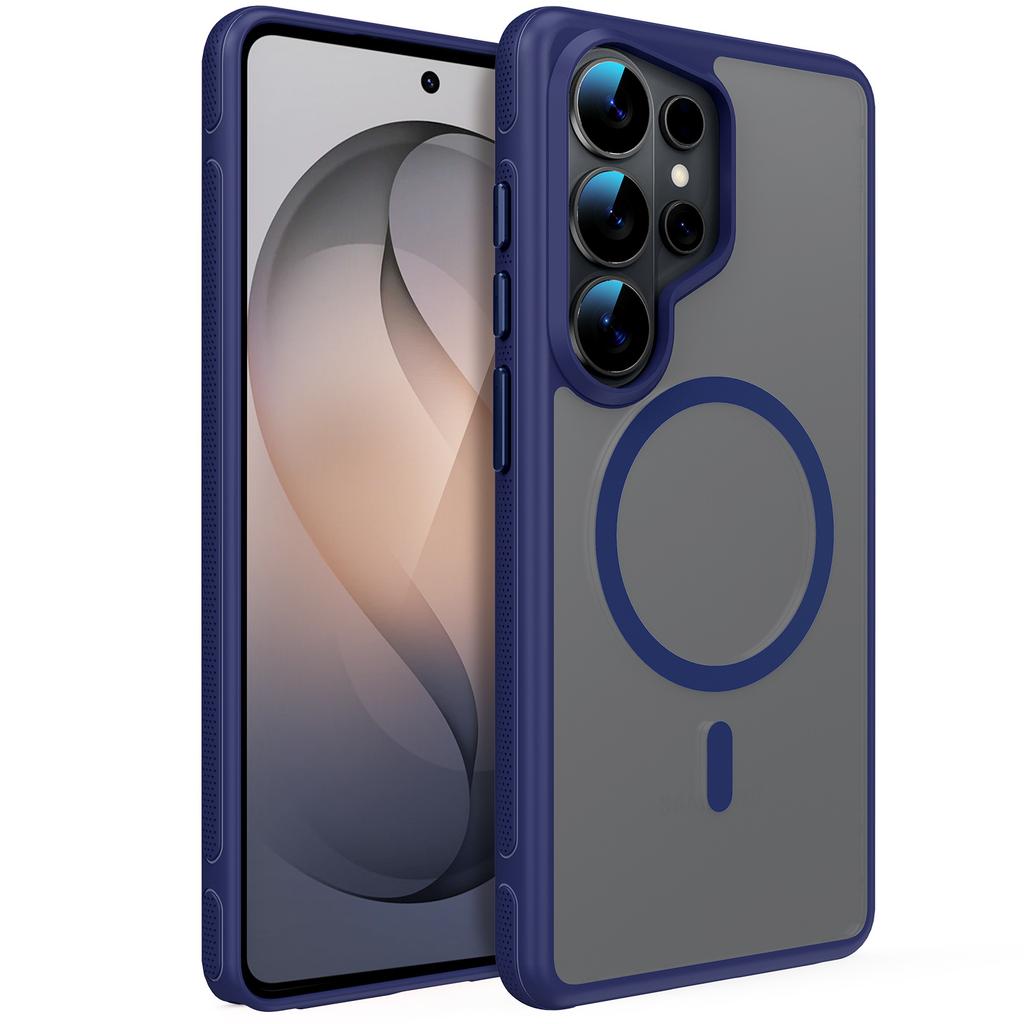 case for Samsung S26 plus ultra Matte skin texture semi transparent Magnetic protective cover Wireless Charging Anti-Fingerprint