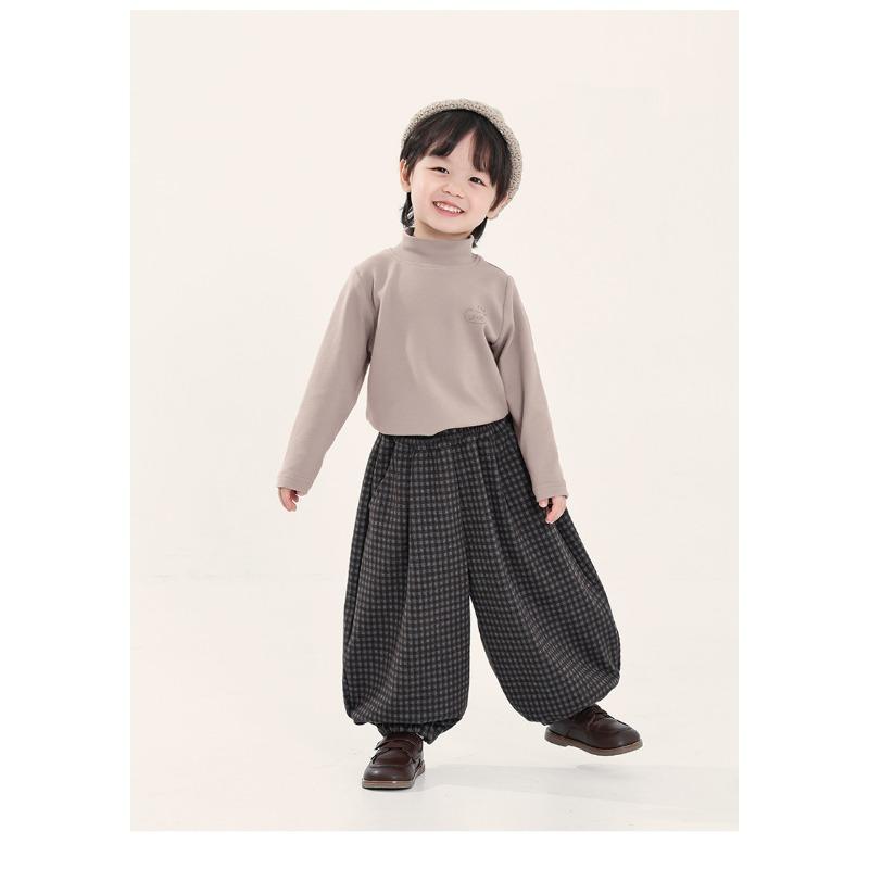 Boys Half Stand Collar Long Sleeve Bottoming Shirt Korean Style Kids Casual Top
